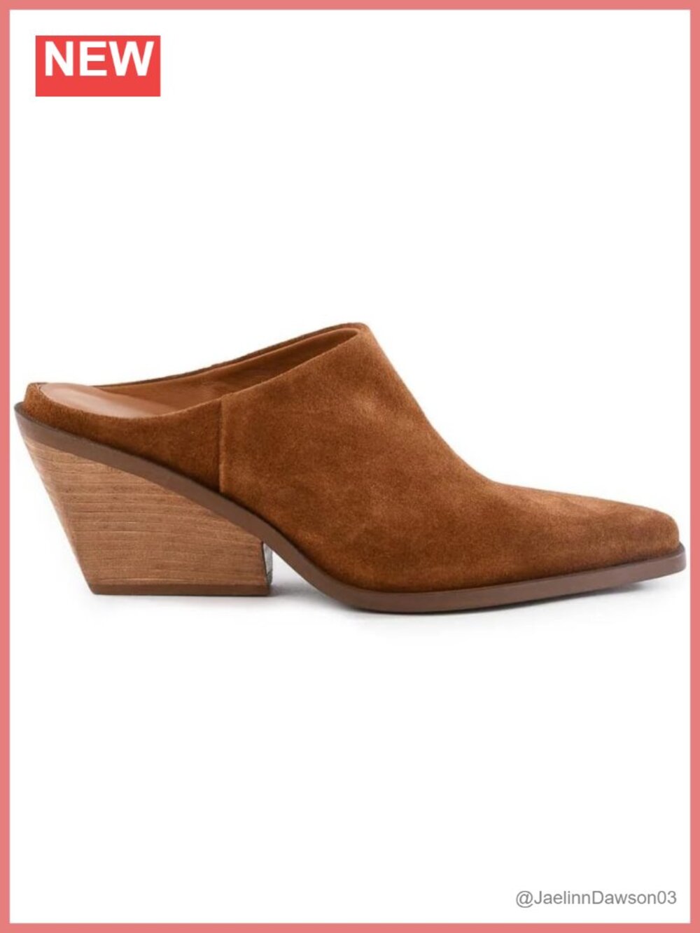 Women's Chunky Heel Mules Pointed Toe Stacked Block Heel Slip On PU